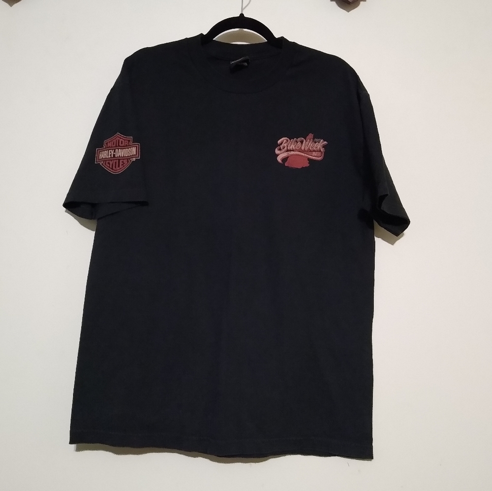 Harley-Davidson Men's L Black Tee Bike Week 2017